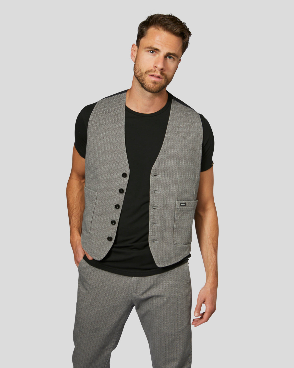 Tweed Vest Grey