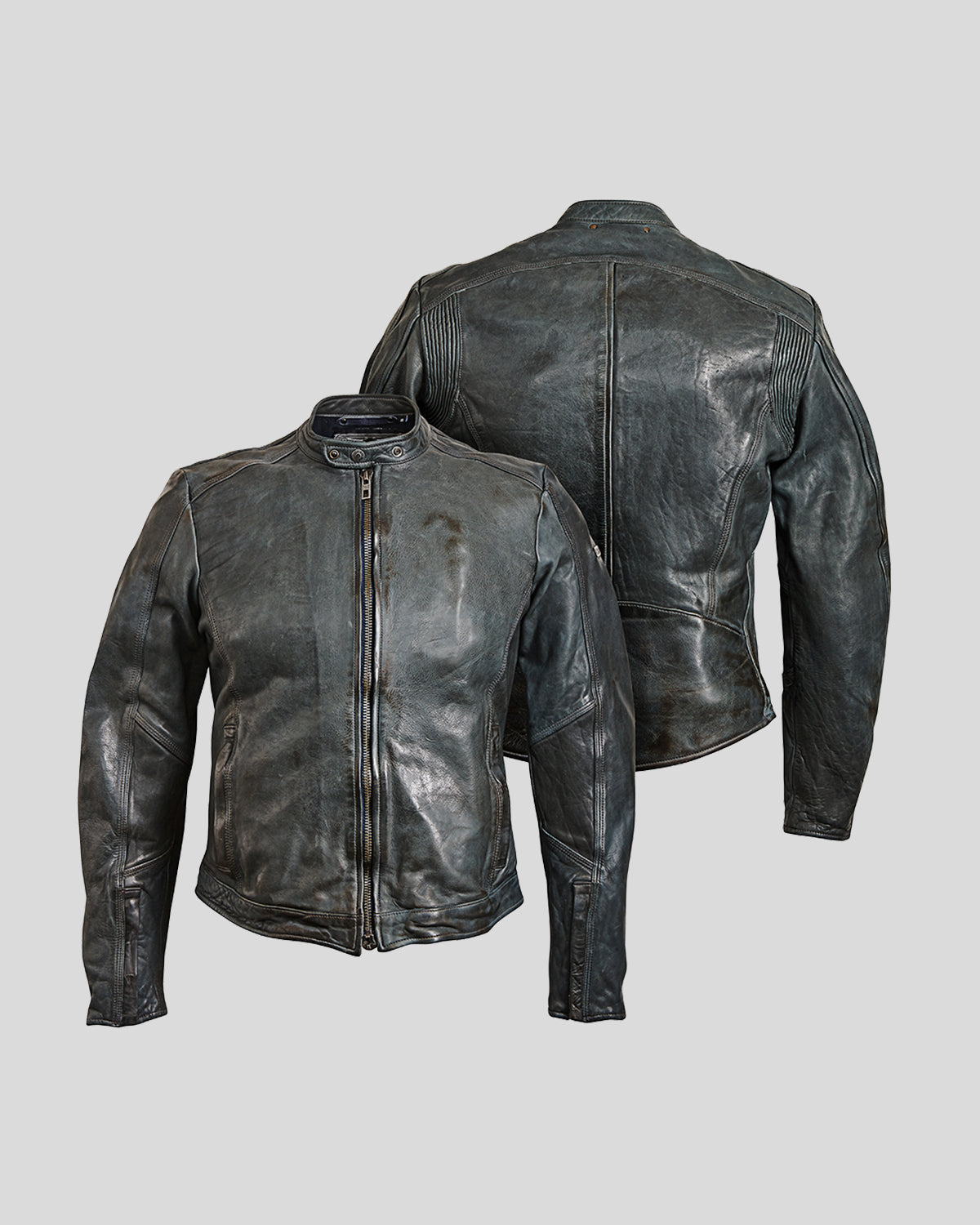 Street Leather Jacket Grey