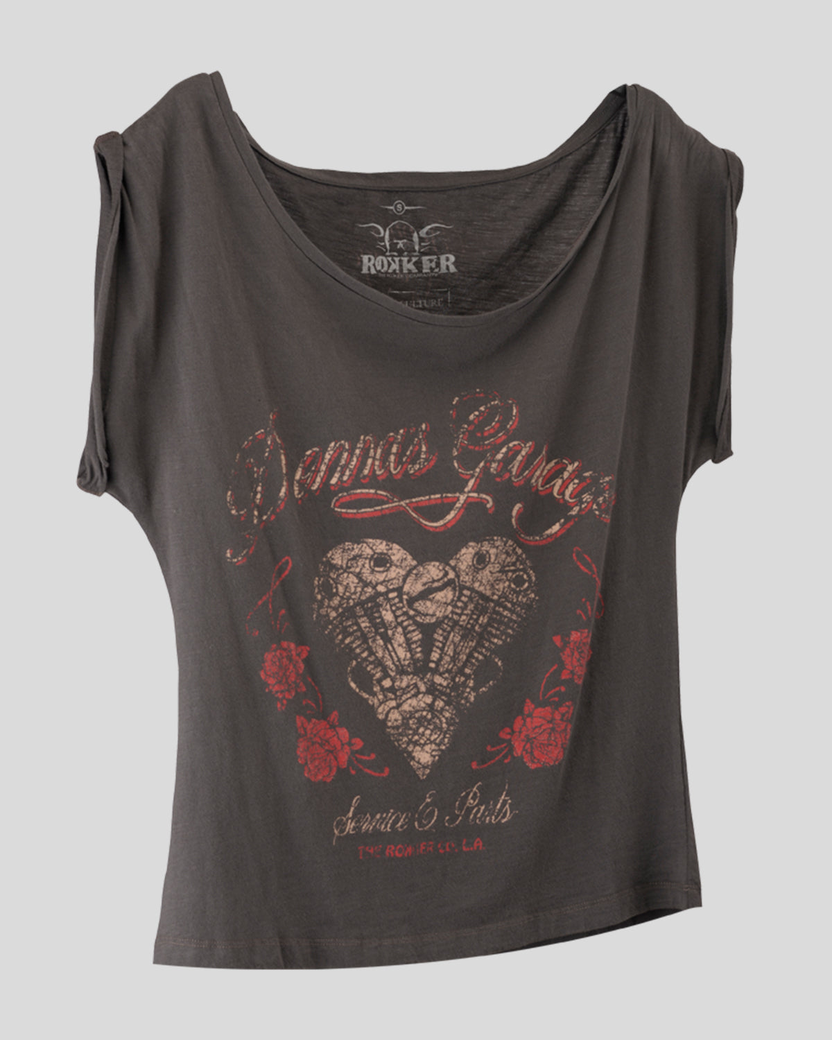 Shovel Heart Loose T-Shirt Women Black