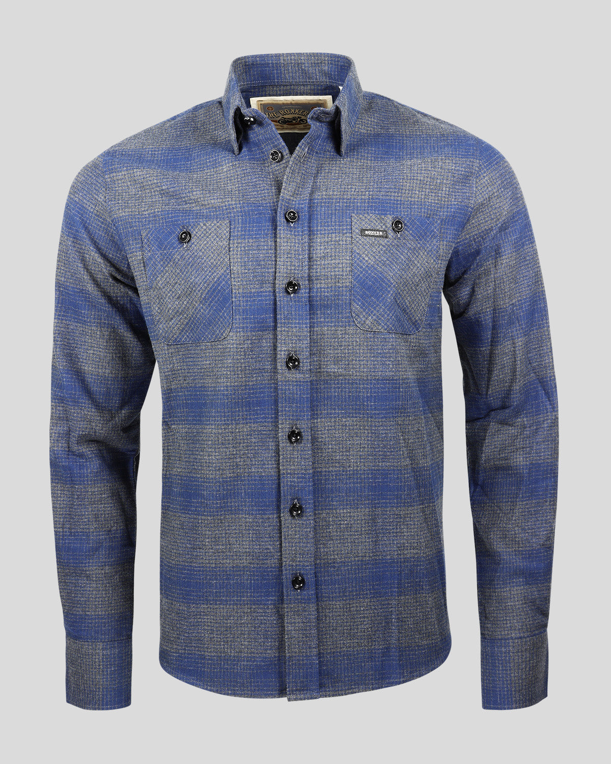 Milton Shirt Men Blue/Grey